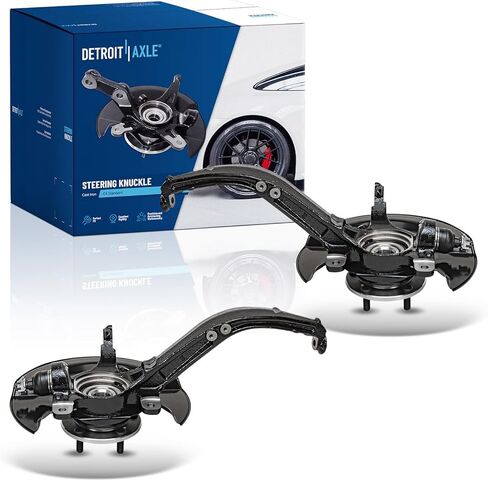 Detroit Axle - 2.4L الأمامية 2pc مفاصل التوجيه لـ 03-07 هوندا أكورد [انتقال يدوي] ، 2 مفاصل التوجيه وحمل المحامل العجلات 2003 2004 2005 2006 2007 استبدال in Saudi Arabia