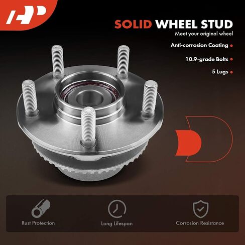 A-Premium Rear Wheel Bearing and Hub Assembly with ABS Ring & 5-Lug Compatible with Kia Sedona 2003 2004 2005, with 4-Wheel ABS in Saudi Arabia