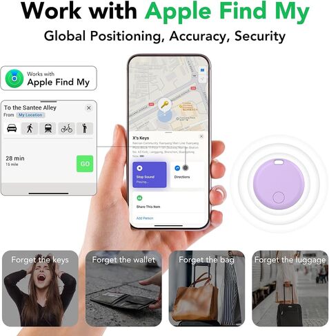 مكتشف عنصر تعقب العلامة الجوي ، متوافق مع Apple Find My App (iOS فقط) مناسب للأمتعة ، والأكياس ، والمحافظ ، وحقائب الظهر ، ومكتشف المفاتيح ، و 2 أسود in Saudi Arabia