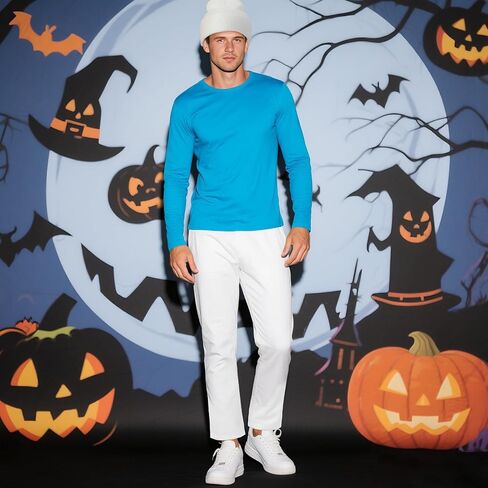 Mepase 3 Pcs Adult Costume 80s 90s TV Show Character Cosplay Blue Outfit Shirt Pants and Hat Mens Costume in Saudi Arabia