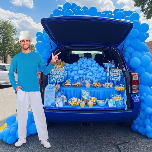 Mepase 3 Pcs Adult Costume 80s 90s TV Show Character Cosplay Blue Outfit Shirt Pants and Hat Mens Costume in Saudi Arabia