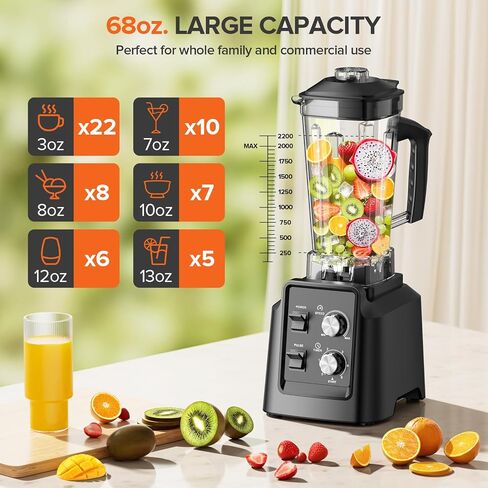Blenders for Kitchen, Smoothie Maker, 68 oz.Pitcher, 1800 Peak Watts, Professional Blender for Ice Crush, Frozen Drinks in Saudi Arabia