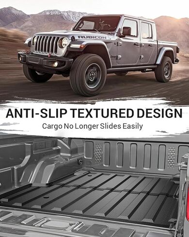 Ecarzo 2025 Upgraded Bed Mat Compatible with 2025-2019 Chevrolet Silverado/GMC Sierra 2500 3500 HD Accessories 6.8FT Bed Liner Pick Up Cargo Mat, All Weather Protection TPE Heavy Duty Trunk Bed Mat in Kuwait