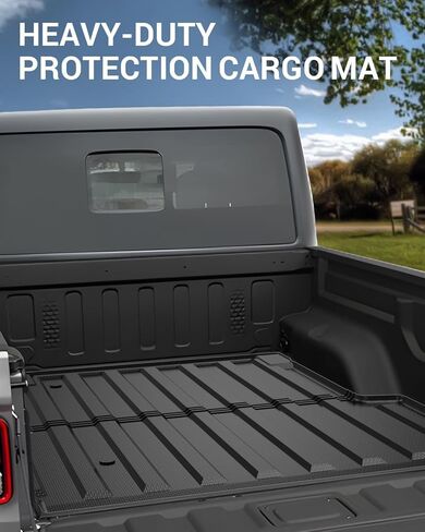 Ecarzo 2025 Upgraded Bed Mat Compatible with 2025-2019 Chevrolet Silverado/GMC Sierra 2500 3500 HD Accessories 6.8FT Bed Liner Pick Up Cargo Mat, All Weather Protection TPE Heavy Duty Trunk Bed Mat in Kuwait
