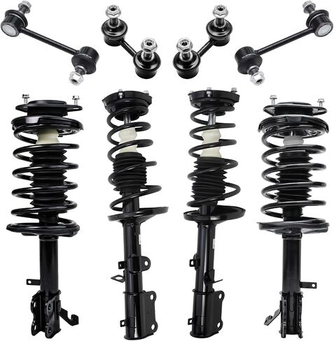Detroit Axle - Struts Kit for 1993-2002 Toyota Corolla Chevrolet Geo Prizm ، 4 Struts and Coil Spring Assembly 4 Sway Bar Links leincs repection incl in Saudi Arabia