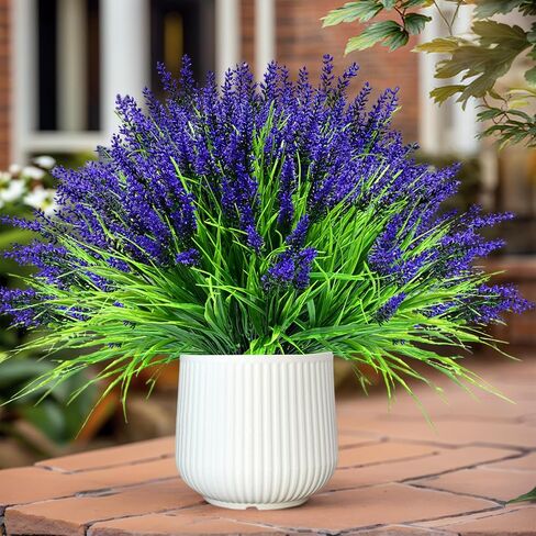 24PCS Artificial Flowers for Outdoors – UV Resistant Fake Flowers, Lavender Artificial Flowers Plastic Faux Plants for Garden Home Porch Hanging Planters Window Box Decor in Saudi Arabia
