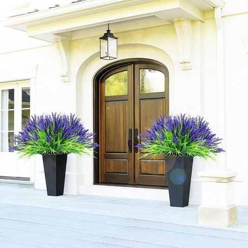 24PCS Artificial Flowers for Outdoors – UV Resistant Fake Flowers, Lavender Artificial Flowers Plastic Faux Plants for Garden Home Porch Hanging Planters Window Box Decor in Saudi Arabia