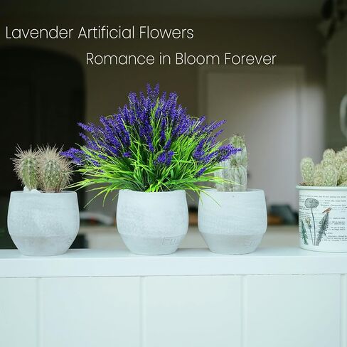24PCS Artificial Flowers for Outdoors – UV Resistant Fake Flowers, Lavender Artificial Flowers Plastic Faux Plants for Garden Home Porch Hanging Planters Window Box Decor in Saudi Arabia