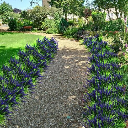 24PCS Artificial Flowers for Outdoors – UV Resistant Fake Flowers, Lavender Artificial Flowers Plastic Faux Plants for Garden Home Porch Hanging Planters Window Box Decor in Saudi Arabia