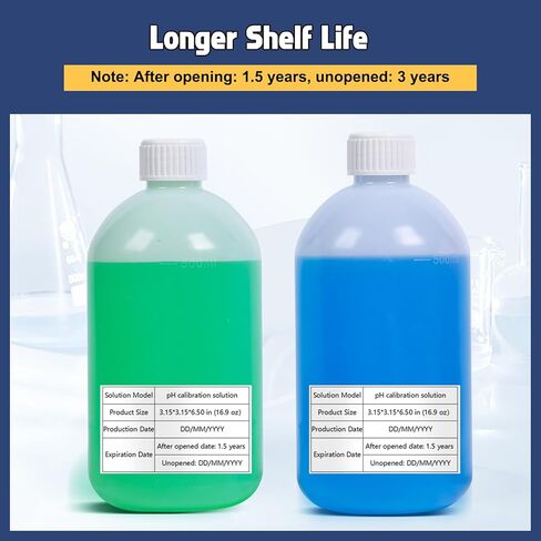 pH Calibration Solution, 4.00 7.00 & 10.01 pH Buffer Calibration Solution, Each 500mL(16.9Fl oz) pH Calibration Packets for All pH Tester, pH Buffer Solution Kit, pH Meter Calibration Solution in Kuwait
