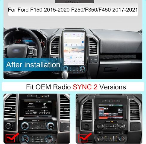 14.4 Inch Qualcomm Android 13 Car Radio for for Ford F150 2015-2021 F250 F350 F450 2017-2021 Stereo Upgrade Tesla Style Head Unit Multimedia Player IPS Touch Screen GPS Navigation (SYNC 3 in Saudi Arabia
