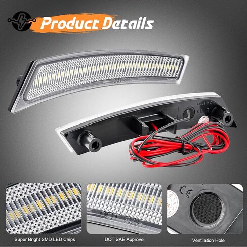 2pcs LED الجانب الأمامي علامة عاكس الضوء العاكس مع الحدود 2022-Up ، ومرب الوفير الأمامي الوفير مصابيح مصابيح مصابيح LINDS المدخن in Kuwait