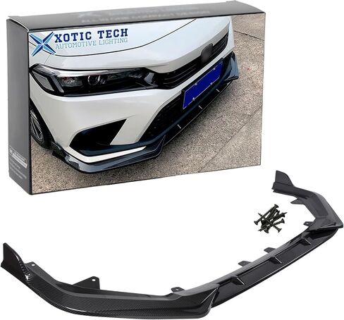 Xotic Tech الخارجي الخارجي الأمامي الشفاه شين المفسد المفسد الفاصل تمديد تمديد سد سد حماية الجناح حماية جناح مجموعة أدوات الجسم متوافقة مع هوندا سيفيك سيدان 4DR 11th Gen 2022 ، Black-Glossy- 3pcs in Saudi Arabia