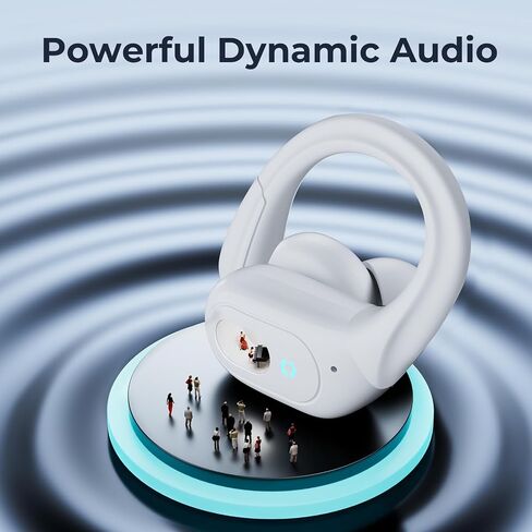 سماعات Occiam Bluetooth سماعات الأذن اللاسلكية 90H Playback Playback Sport Ear Buds with LED عرض شحن في أذن الأذن من سماعات الأذن مع Earhook للتجريب ios android الهواتف المحمولة ، Navy Blue in Saudi Arabia