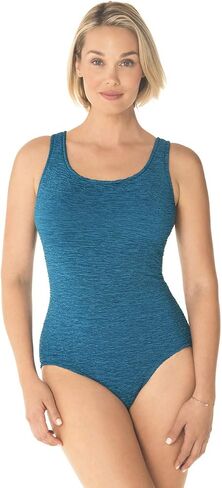 Krinkle Women's Plus Size Chlorine Resistant Krinkle Cross Back Swimsuit (22W, Cosmo) in Saudi Arabia