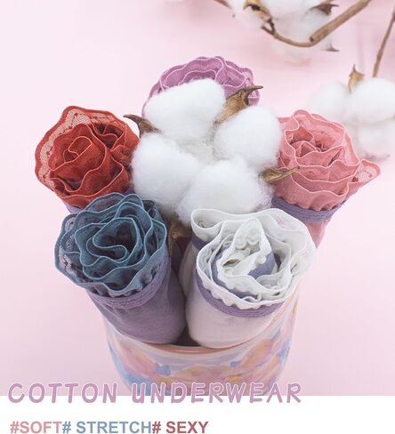 Anliqi Womens Cotton Hipster ملابس داخلية سراويل داخلية للنساء للنساء البيكيني باك باك ناعم ولطيف للتنفس S-3XL in Saudi Arabia