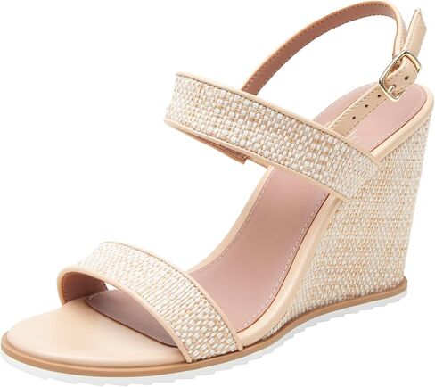Linea Paolo - EDITH - Womens High Wedge Raffia And Leather Sandals in Saudi Arabia