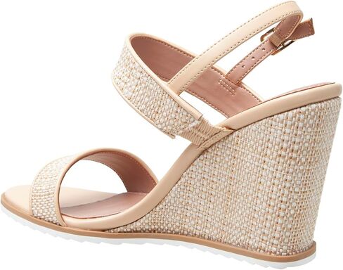Linea Paolo - EDITH - Womens High Wedge Raffia And Leather Sandals in Saudi Arabia