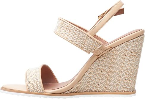 Linea Paolo - EDITH - Womens High Wedge Raffia And Leather Sandals in Saudi Arabia