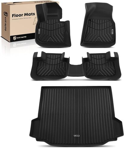 YHTAUTO Floor Mats Fit 2011-2017 BMW X3 F25, 2015-2018 X4 F26 Accessories, TPE All Weather Floor Liner Waterproof Anti-Slip Odorless Custom Fit Car Mats, Interior Car Accessories 1st & 2nd Row Liner in Saudi Arabia