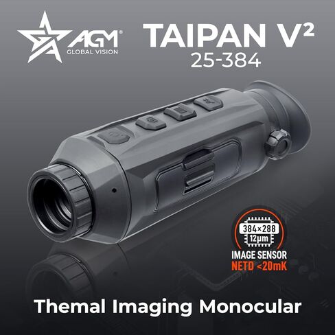 AGM Global Vision TaipanV2 25-384 Thermal Imaging Monocular 20mK, 12 Micron Heat Vision monocular, 384x288 (50 Hz) ir monocular for Hunting. Waterproof IP67 Thermal monocular 16GB Memory, Wi-Fi in Kuwait