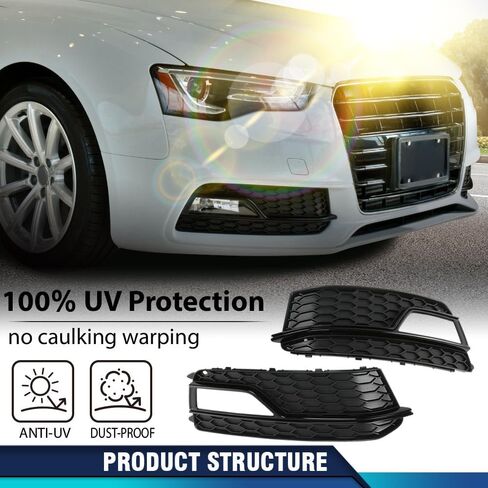 تغطية Pit66 Front Pumper Light Light Cover Trim متوافقة مع Audi A5 S-Line S5 2013-2016/فقط مناسبة لنماذج S5 S5 ، غير ملائمة للإصدار الأساسي A5 8T0807681K ، 8T0807682K Black in Saudi Arabia