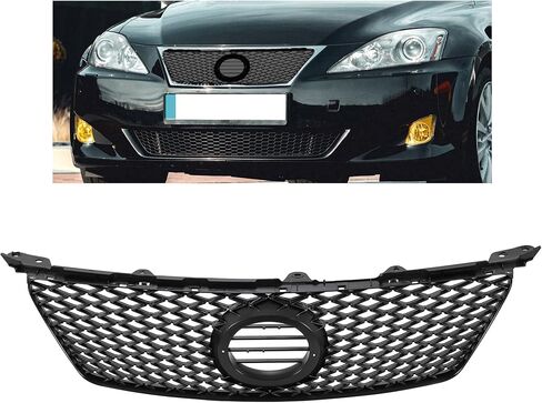 شواية Kuafu الأمامية متوافقة مع 2006 2007 2008 لكزس IS250 IS350 5311153140 IS-F Style Pumper العلوي Grille Black in Saudi Arabia