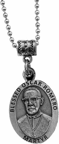 San Oscar Romero San Romero Monseñor Romero Patron من السلفادور بطاقة الصلاة المباركة الميدالية أو الميدالية المؤكسدة in Kuwait