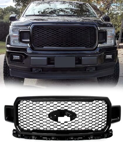 Magnetic Metallic+Black Honeycomb Front Grille Compatible with Ford F150 2018 2019 2020 Replace For JL3Z8200SL in Kuwait