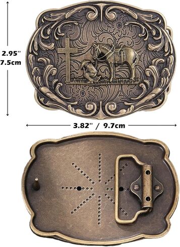 Western Belt Buckle for Men Vintage Cowboy Rodeo Texas Longhorn bull Belt Buckles in Kuwait