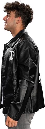 Mad Engine Grease Movie Black T-Birds Men's Black Leather Jacket 50s Halloween Costume Cosplay in Saudi Arabia