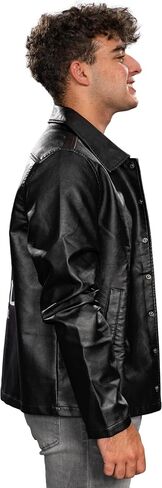 Mad Engine Grease Movie Black T-Birds Men's Black Leather Jacket 50s Halloween Costume Cosplay in Saudi Arabia