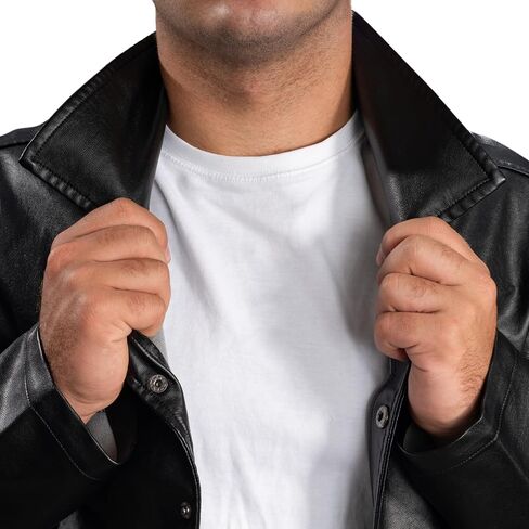 Mad Engine Grease Movie Black T-Birds Men's Black Leather Jacket 50s Halloween Costume Cosplay in Saudi Arabia