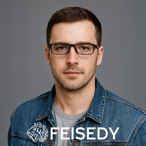 FEISEDY 6 Pack Classic Reading Glasses - Traditional, Lightweight, Black Frame, Rectangular Readers B0297 in Saudi Arabia