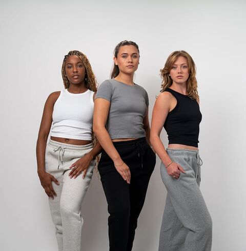 3 Pack Stretch Workout Tee Shirts for Women, Ribbed Crewneck Womens Short Sleeve Yoga Tees (Available in Plus) in Kuwait