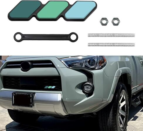 TRD Grille Decor Badge, 3-Color Upgrade Emblem, Grille Insert Trims, Car Decoration Accessories Tri-Color Grille Badge Emblem Fit for Tacoma 4Runner Tundra Sequoia Rav4 Highlander (Green/Blue) in Saudi Arabia