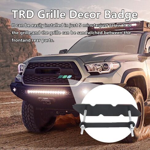 TRD Grille Decor Badge, 3-Color Upgrade Emblem, Grille Insert Trims, Car Decoration Accessories Tri-Color Grille Badge Emblem Fit for Tacoma 4Runner Tundra Sequoia Rav4 Highlander (Green/Blue) in Saudi Arabia