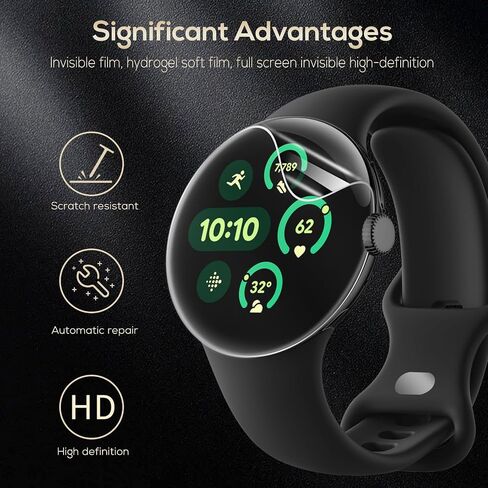 Watbro [4+4 Pack] واقي الشاشة لـ Google Pixel Watch 3 45mm （2024） Whin-shin-smartwatch anti-scratch free hd watch watch material pmma material and tpu material and tpu material in Saudi Arabia