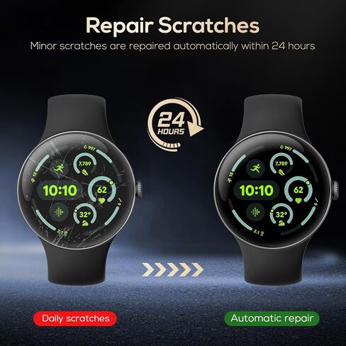 Watbro [4+4 Pack] واقي الشاشة لـ Google Pixel Watch 3 45mm （2024） Whin-shin-smartwatch anti-scratch free hd watch watch material pmma material and tpu material and tpu material in Saudi Arabia