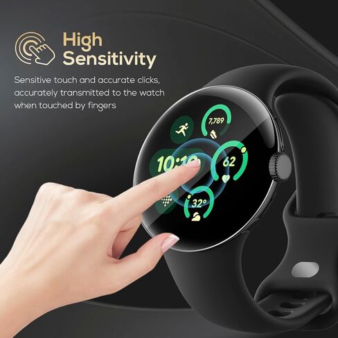 Watbro [4+4 Pack] واقي الشاشة لـ Google Pixel Watch 3 45mm （2024） Whin-shin-smartwatch anti-scratch free hd watch watch material pmma material and tpu material and tpu material in Saudi Arabia