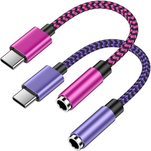 USB-C to 3.5mm Audio Adapter for Samsung Galaxy S25,A16/A55/A15/A35,S24 Ultra/S23 FE/S22 +,Pixel 9 Pro,Type C to Jack Dongle Adapter for iPhone 16/15 Pro Max iPad Pro 13 - HiFi Audio Dongle Cable in Saudi Arabia