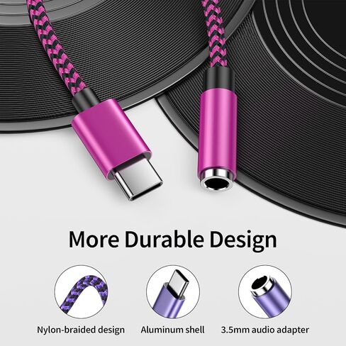 USB-C to 3.5mm Audio Adapter for Samsung Galaxy S25,A16/A55/A15/A35,S24 Ultra/S23 FE/S22 +,Pixel 9 Pro,Type C to Jack Dongle Adapter for iPhone 16/15 Pro Max iPad Pro 13 - HiFi Audio Dongle Cable in Saudi Arabia