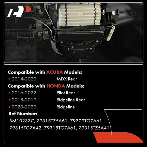 A-Premium Rear HVAC Heater Blower Motor with Fan Cage Compatible with Honda Pilot 2016-2022, Ridgeline 2018-2020 & Acura MDX 2014-2020, With Wheel, Replace# 79315TZ5A61, 79309TG7A61 in Saudi Arabia
