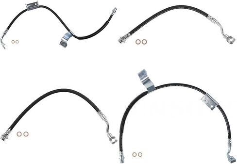 4pcs خط الفرامل الخلفي الأمامي الفرامل الفرامل الفرامل الهيدروليكية الفرامل يناسب شيفروليه تشيفي سيلفرادو 1500 HD 2002 Fits Chevrolet Fits Chevy Silverado 2500 1999-2001 in Saudi Arabia