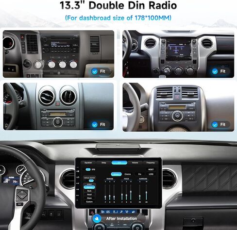 DASAITA 13.3 "Double DIN Radio ، Android 13 Car Stero مع Carplay و Android Auto ، 5G WiFi/4G LTE ، 1920*1080p وحدة شاشة تعمل باللمس ، GPS ، التنقل ، Bluetooth 5.0 ، 6G RAM 64G ROM ، DTS ، Gyro ، Gyro. in Kuwait
