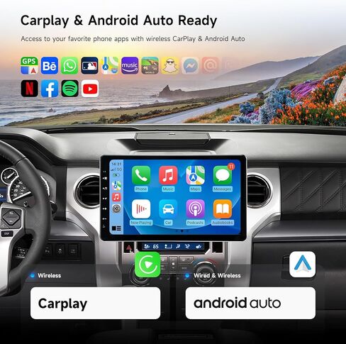 DASAITA 13.3 "Double DIN Radio ، Android 13 Car Stero مع Carplay و Android Auto ، 5G WiFi/4G LTE ، 1920*1080p وحدة شاشة تعمل باللمس ، GPS ، التنقل ، Bluetooth 5.0 ، 6G RAM 64G ROM ، DTS ، Gyro ، Gyro. in Kuwait