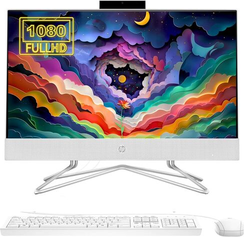 HP 2025 22" FHD All-in-One Desktop Computer, 13th Gen Intel Quad-Core Processor, 8GB DDR5 5200MHz RAM, 128GB UFS, HDMI, Type-C, Wi-Fi 6, HD Webcam, Windows 11 Pro in Saudi Arabia