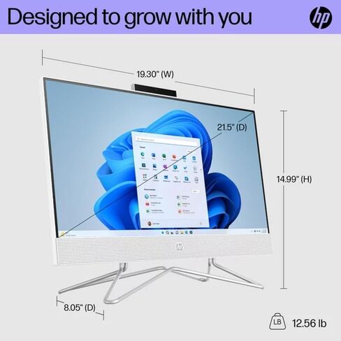 HP 2025 22" FHD All-in-One Desktop Computer, 13th Gen Intel Quad-Core Processor, 8GB DDR5 5200MHz RAM, 128GB UFS, HDMI, Type-C, Wi-Fi 6, HD Webcam, Windows 11 Pro in Saudi Arabia