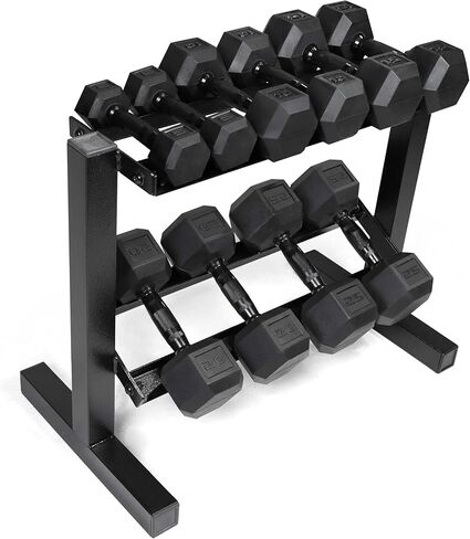 CAP Barbell 150 lb Dumbbell Set with 2-Tier Rack | Multiple Options in Kuwait