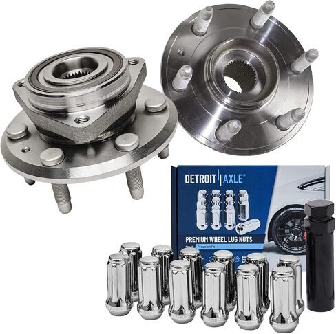 Detroit Axle - Front or Rear Wheel Bearing Hubs Kit for Chevy Traverse Buick Enclave GMC Acadia Saturn Outlook, 2 Wheel Bearing & Hubs 12 Wheel Lug Nuts 1 Socket Key Replacement in Saudi Arabia